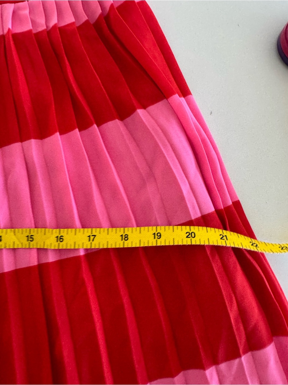 J. Crew Red and Pink Striped Pleated Midi Skirt - Picture 5 of 6